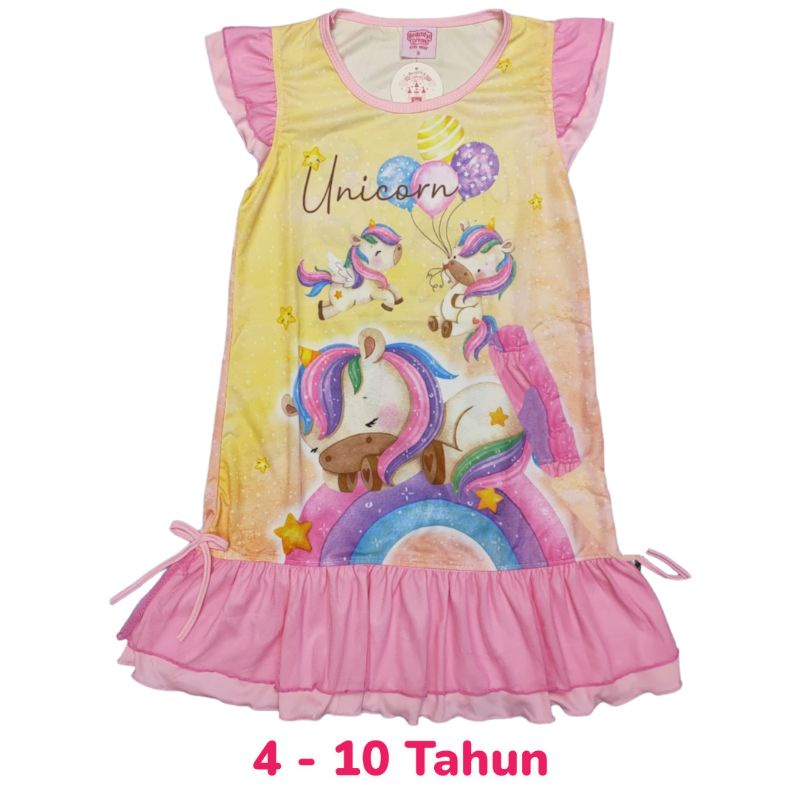 Dress Unicorn Little Pony / Terusan Nilon/ Daster Anak Perempuan #DN13