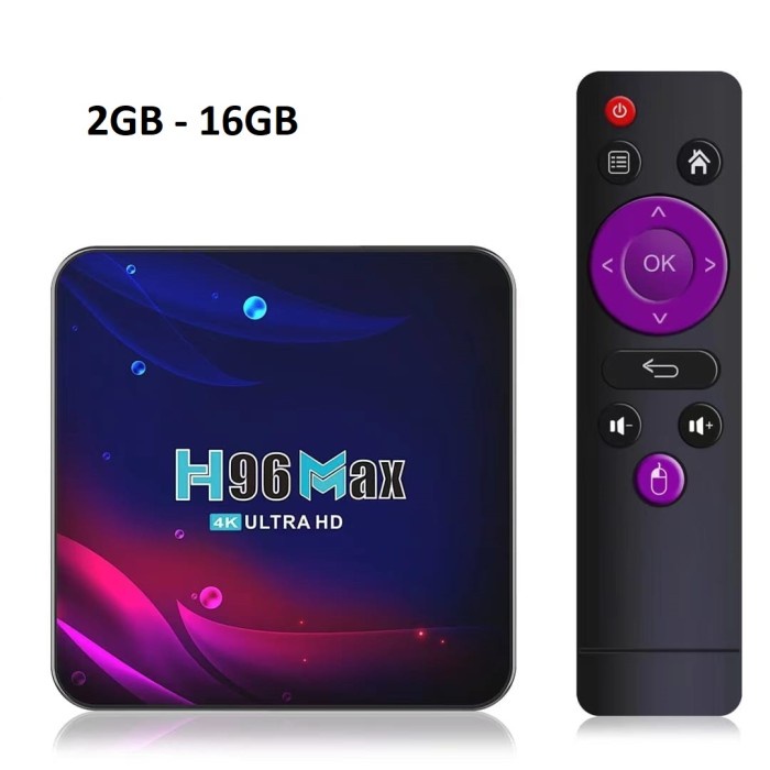✿ BISA COD✿ Android TV Box H96 MAX 4GB 64GB include Bluetooth Miracast Resolusi 4K - TV Box 2G 16GB