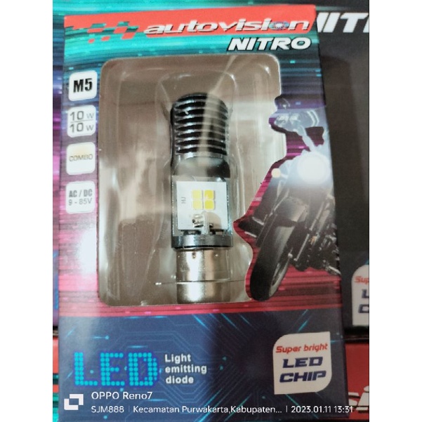 lampu led autovison 2warna(kuning/putih) motor grand/supra/suprafitnew/revo/blade/beat/beat fi/vario lama/variotecno/scopy lama/mio/miosmile/miosoul/vegazr/jupitermx/