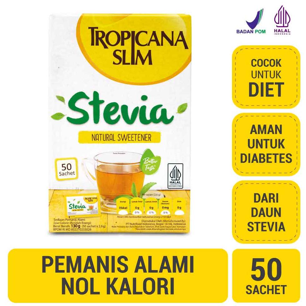 

zpx-30 Tropicana Slim Sweetener Stevia 50 sachet - Pemanis Alami untuk Batasi Gula Lebih Hemat