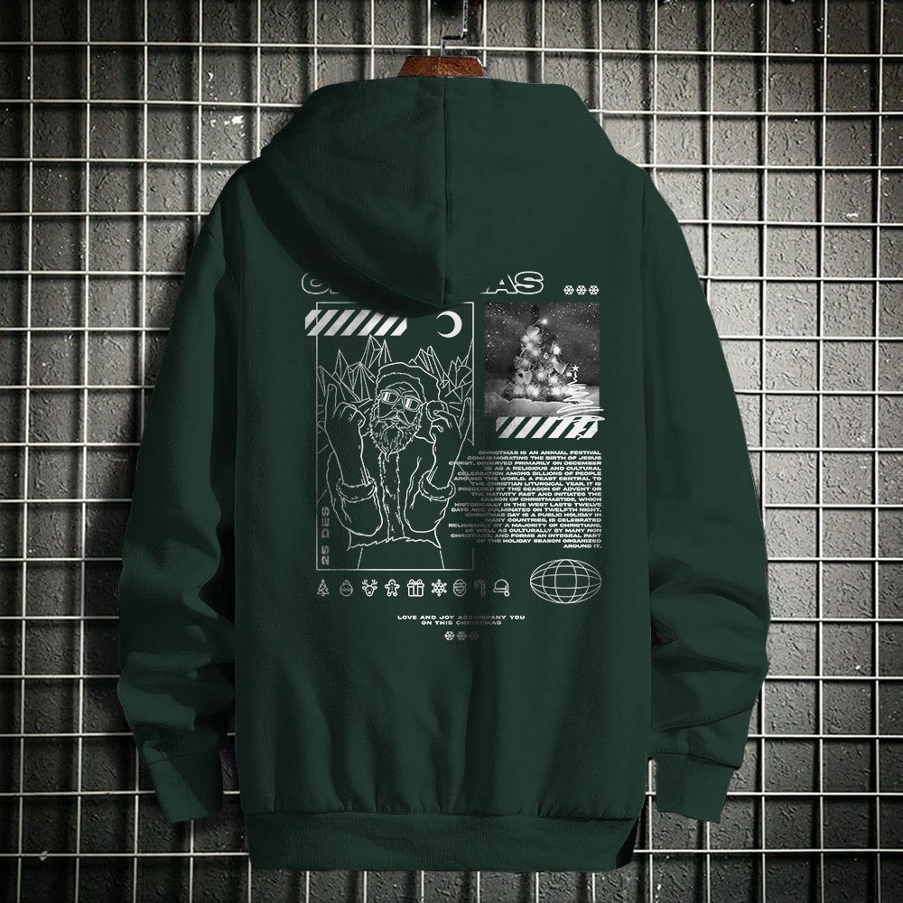 FORTGLASS CHRISTMAS STREET Outerwear Unisex Hoodie Sablon Pria Premium Jaket Pria Jumper Hoodie