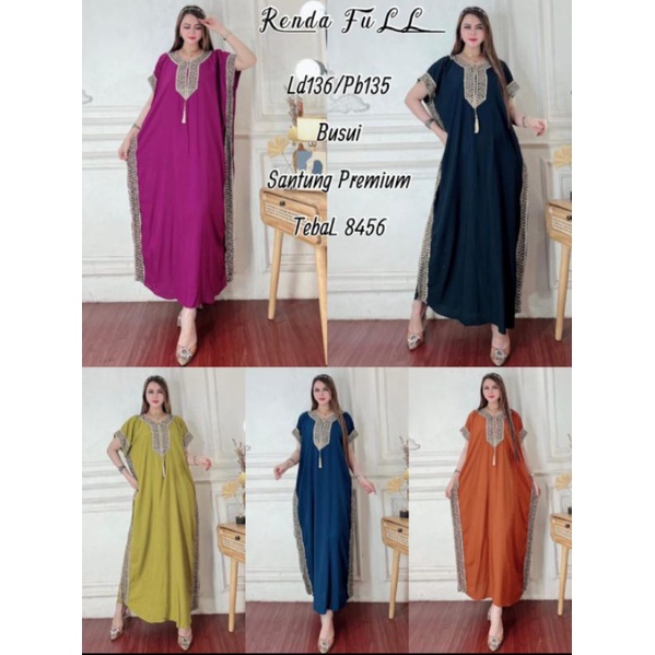 Gamis kaftan jumbo renda terbaru busui frenly resleting depan//kaftan lebaran 2023 terlaris