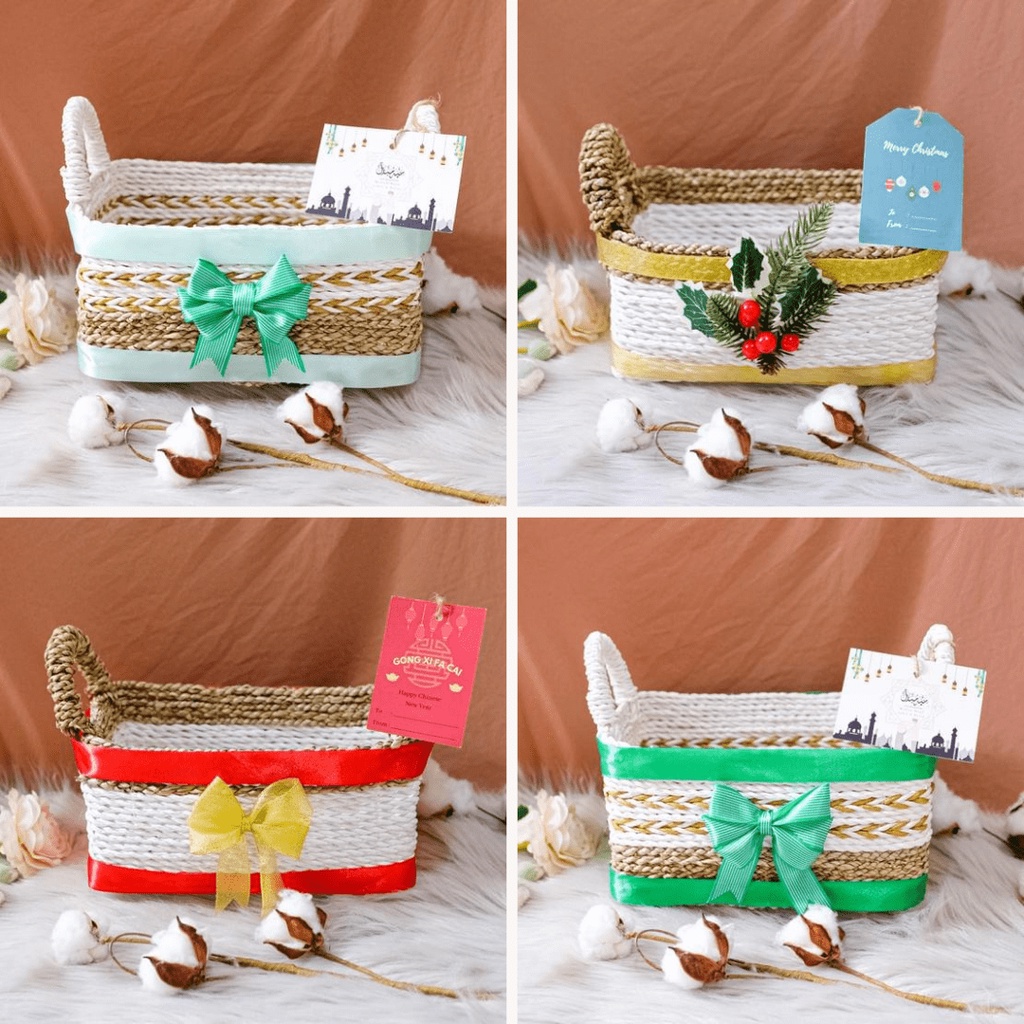 KERANJANG HAMPERS PARCEL BUAH BUNGA KERANJANG ROTAN KERANJANG SERBAGUNA MULTIFUNGSI PARCEL LEBARAN I