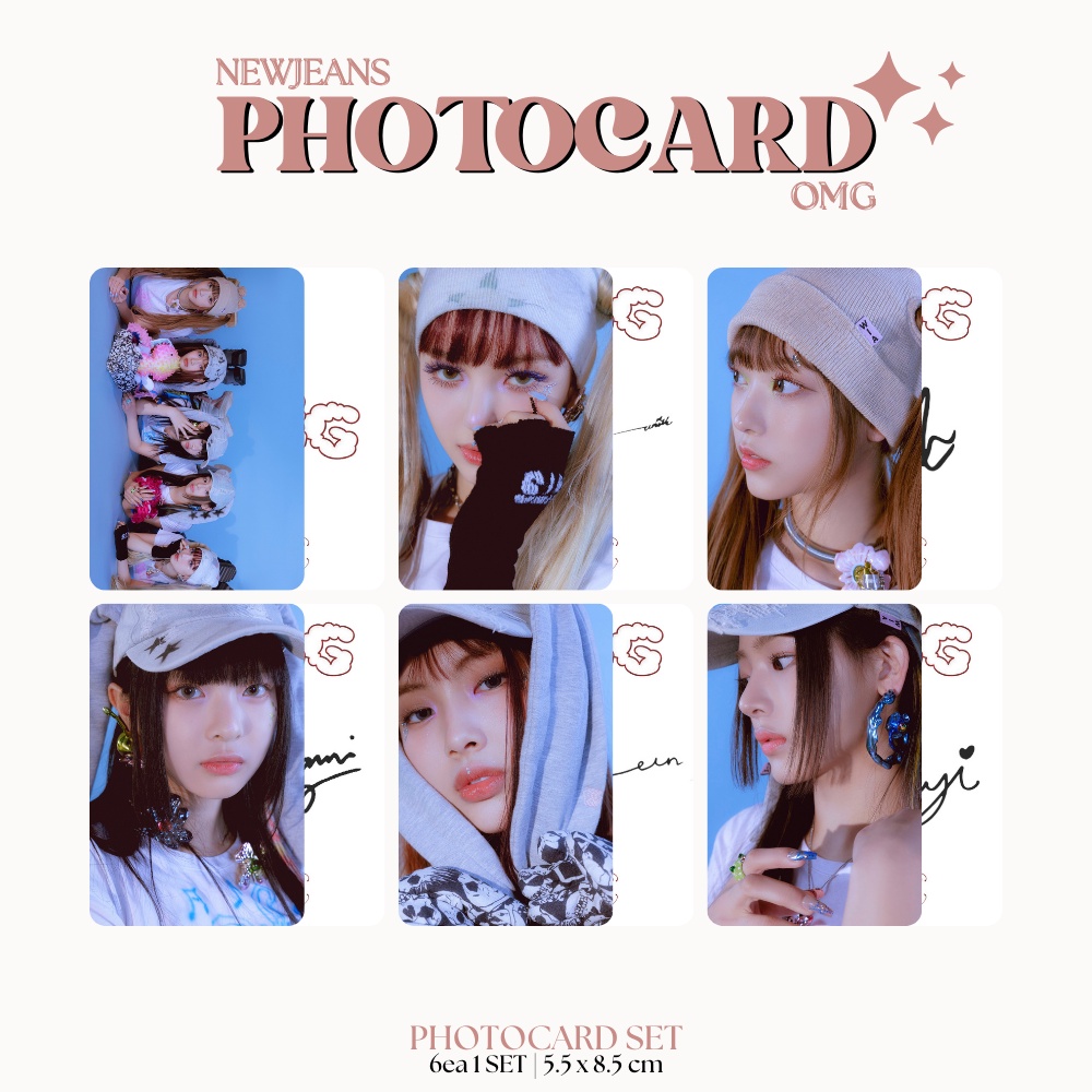 PHOTOCARD NEWJEANS SUPER SHY 2SISI (ISI 6 PCS + LAMINASI 2 SISI) TANDA TANGAN TTD KPOP IDOL KOREA PREMIUM MURAH UNOFFICIAL MINJI HANNI DANIELLE HAERIN HYEIN READY STOCK !