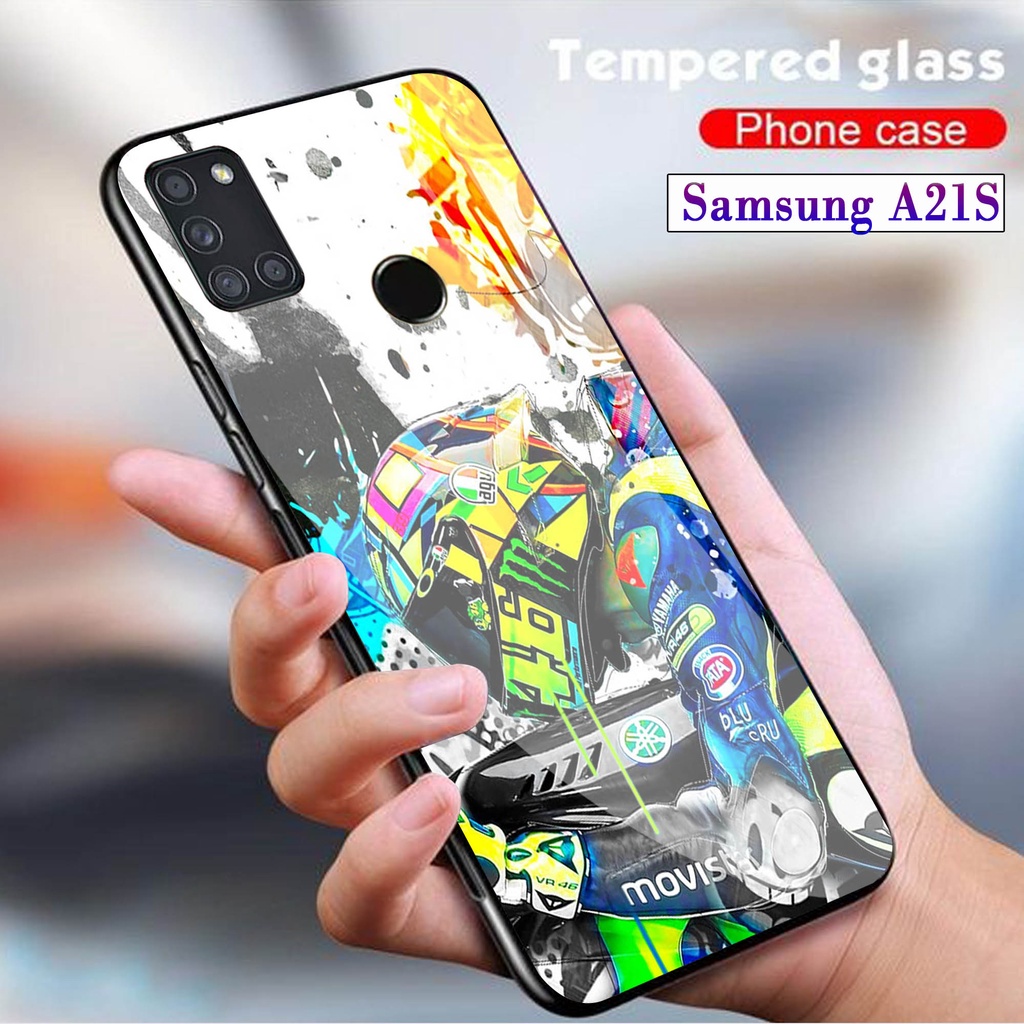 Softcase Glass Kaca SAMSUNG A21S - Case Hp Pelindung Handphone SAMSUNG A21S [ A83]