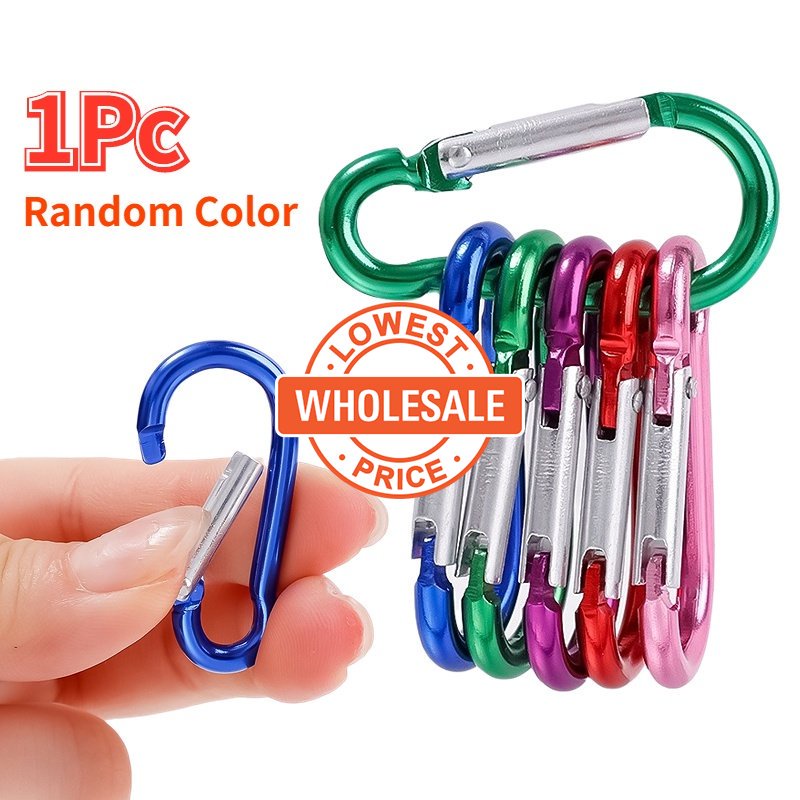 [Harga Grosir]1pc Klip Carabiner Bentuk Labu Bahan Aluminum Alloy Warna Acak Untuk Rumah / Camping / Hiking / Travel