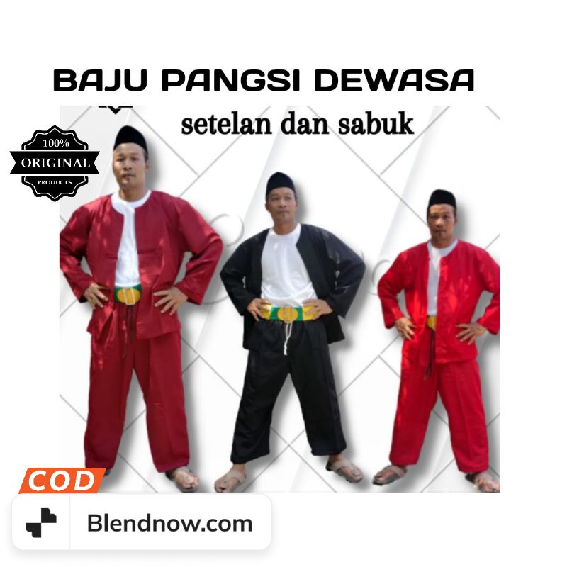 Setelan Baju Pangsi &amp; Sabuk Dewasa baju Pangsi sunda Baju Jumbo