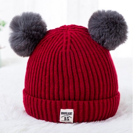 Topi Rajut POLOS POM”2/ Topi kupluk pom&quot;2