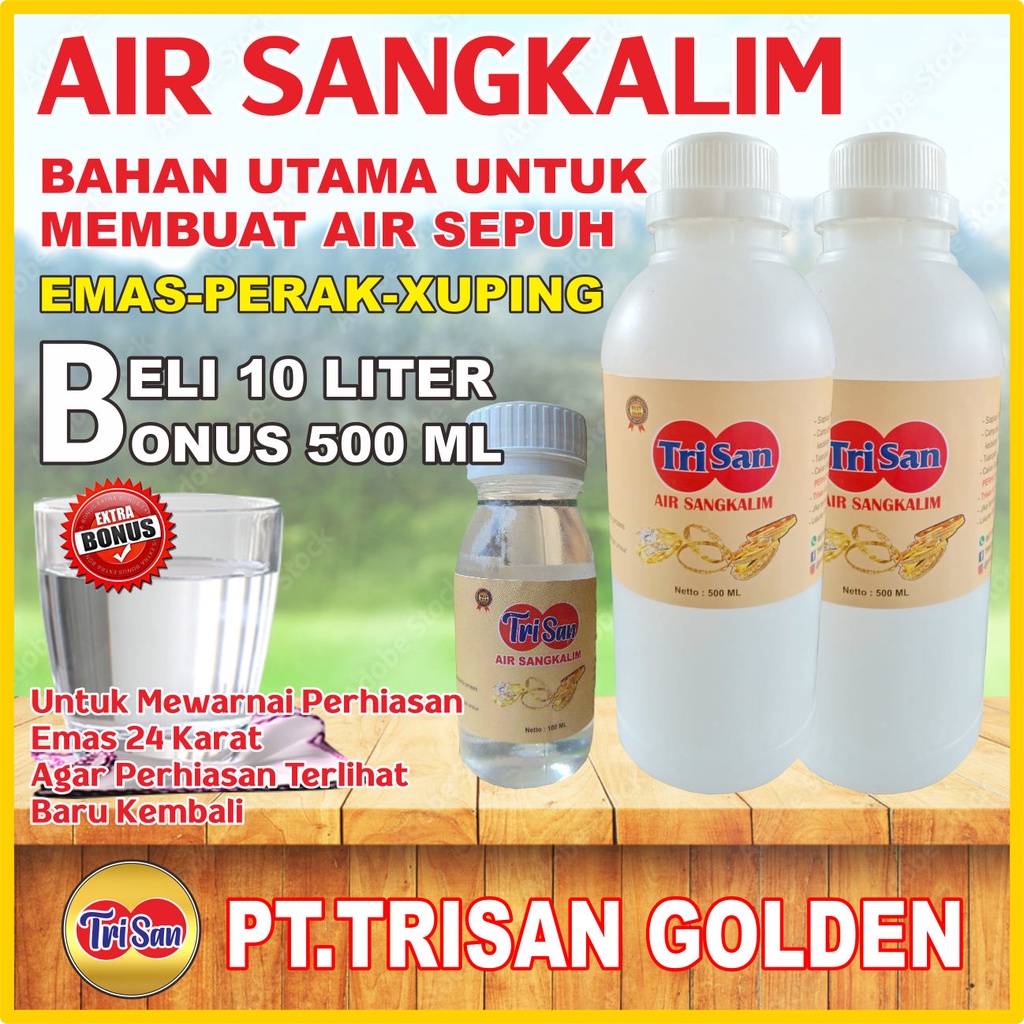 Sangkalim Cair Biang obat Sepuh Perhiasan Emas 24K Perak Silver Diamond xuping Titanium Beli Dua Bon