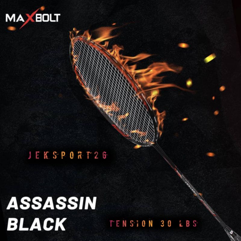 RAKET BADMINTON ORIGINAL MAXBOLT ASSASIN BLACK