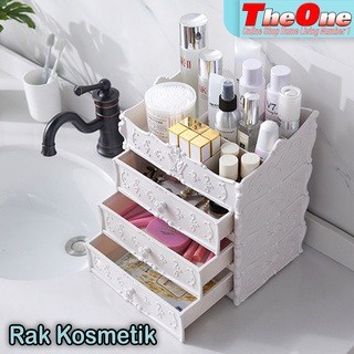 Rak Kosmetik Putih Bermotif 2 dan 3 Tingkat