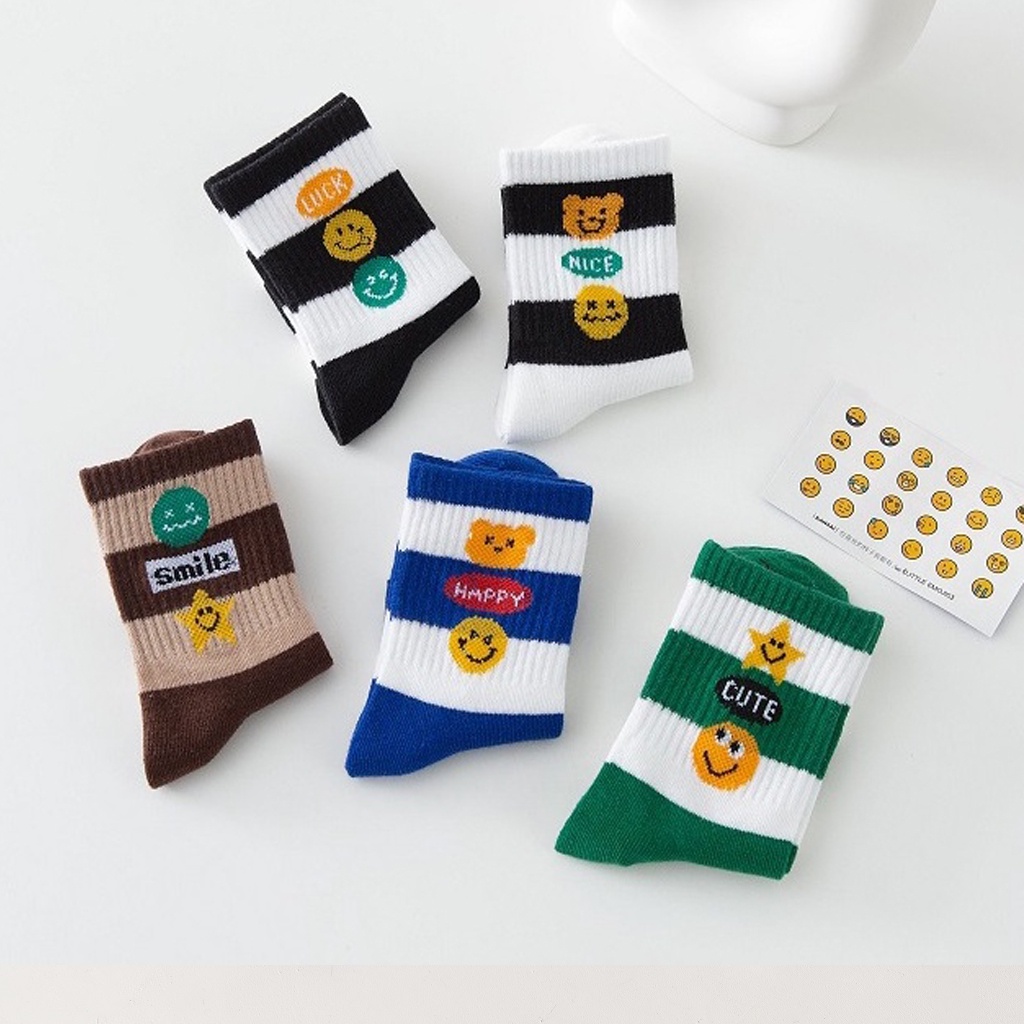 MurmerOfficial Kaos Kaki Anak Motif Smiley Kaus Kaki Bayi Lucu KK050