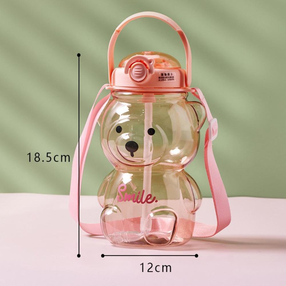 Solighter Plastik Sippy Cup 1000ml Portable Kartun Beruang Ransel Kettle