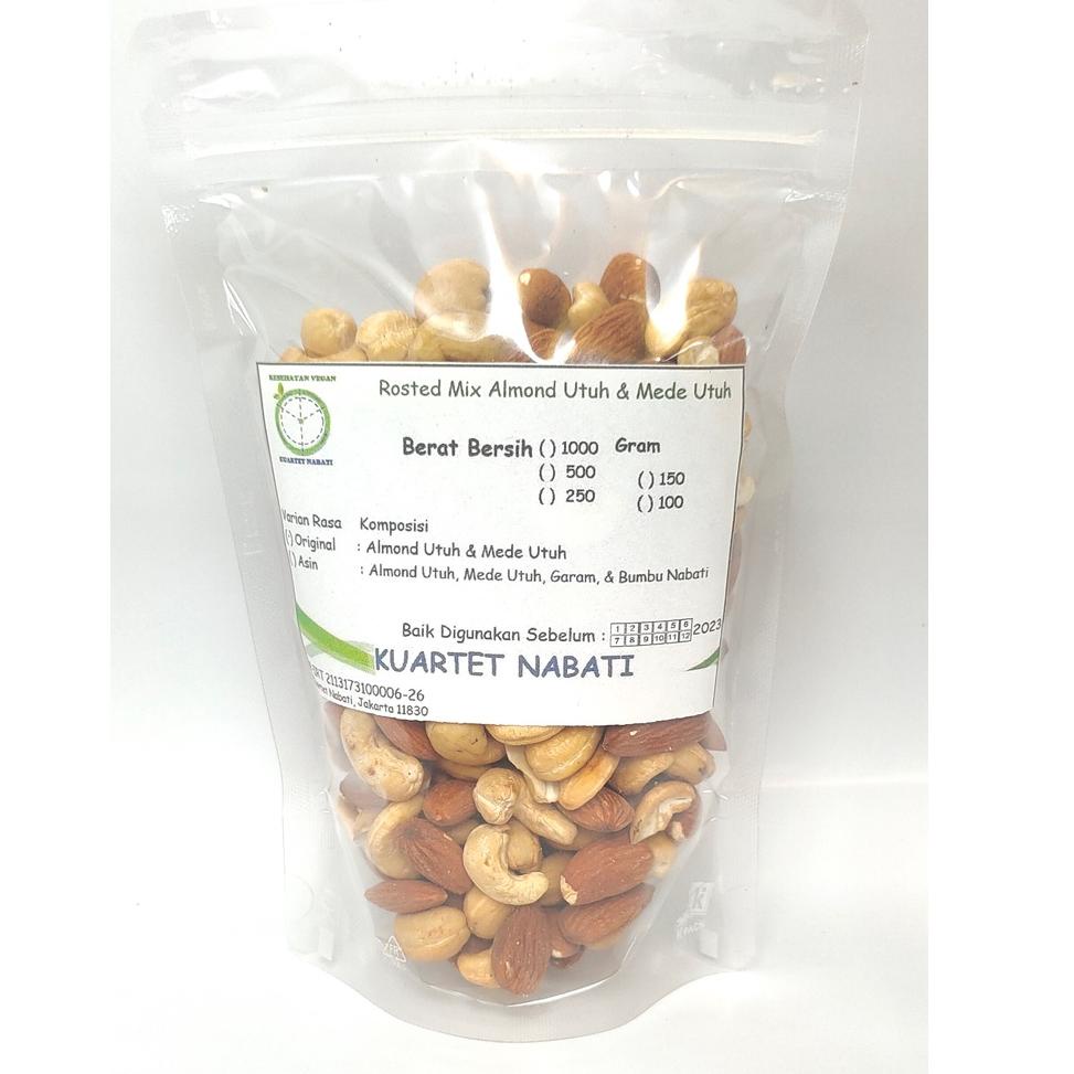 

Harga Termurah ' 250gr Mix Roasted Almond Utuh dan Mede / Cashew Utuh Varian Rasa Original/ Asin ✯