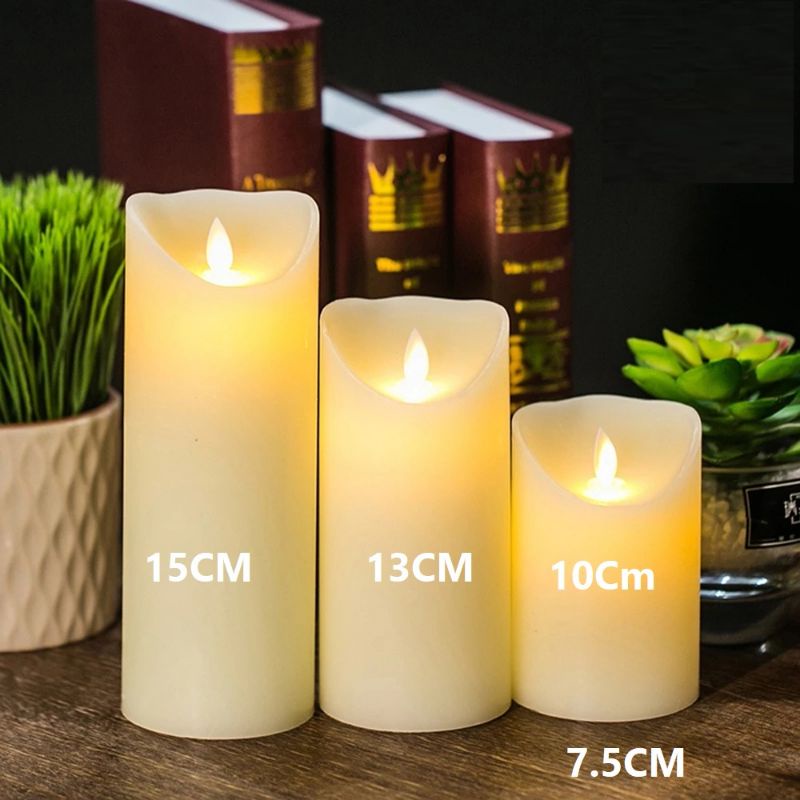 Lampu Lilin Candle LED Elektrik Sumbu Goyang Diameter 7,5 CM