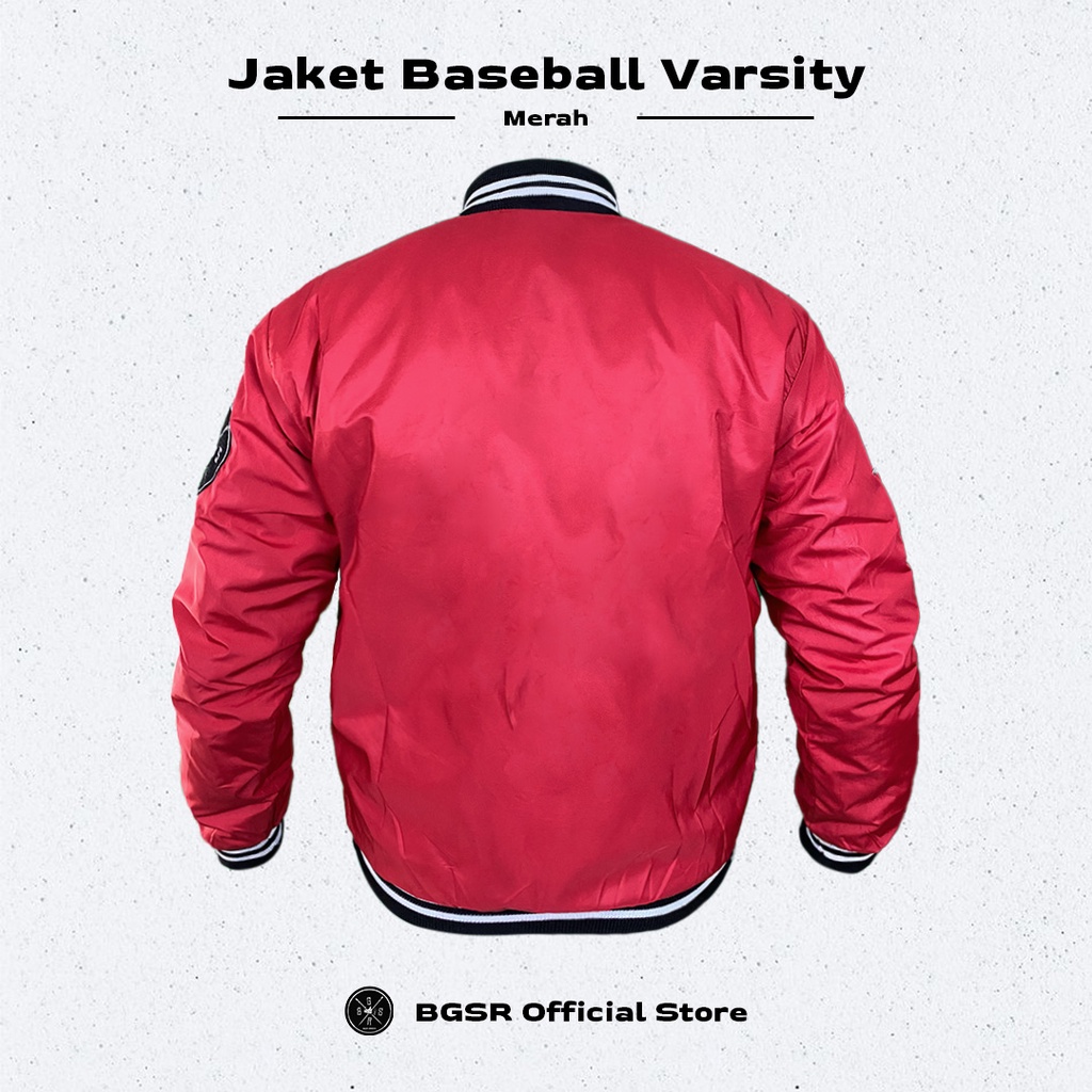 Jaket Baseball Varsity Jacket Bomber Pria Windbreaker Bordir Adem BGSR