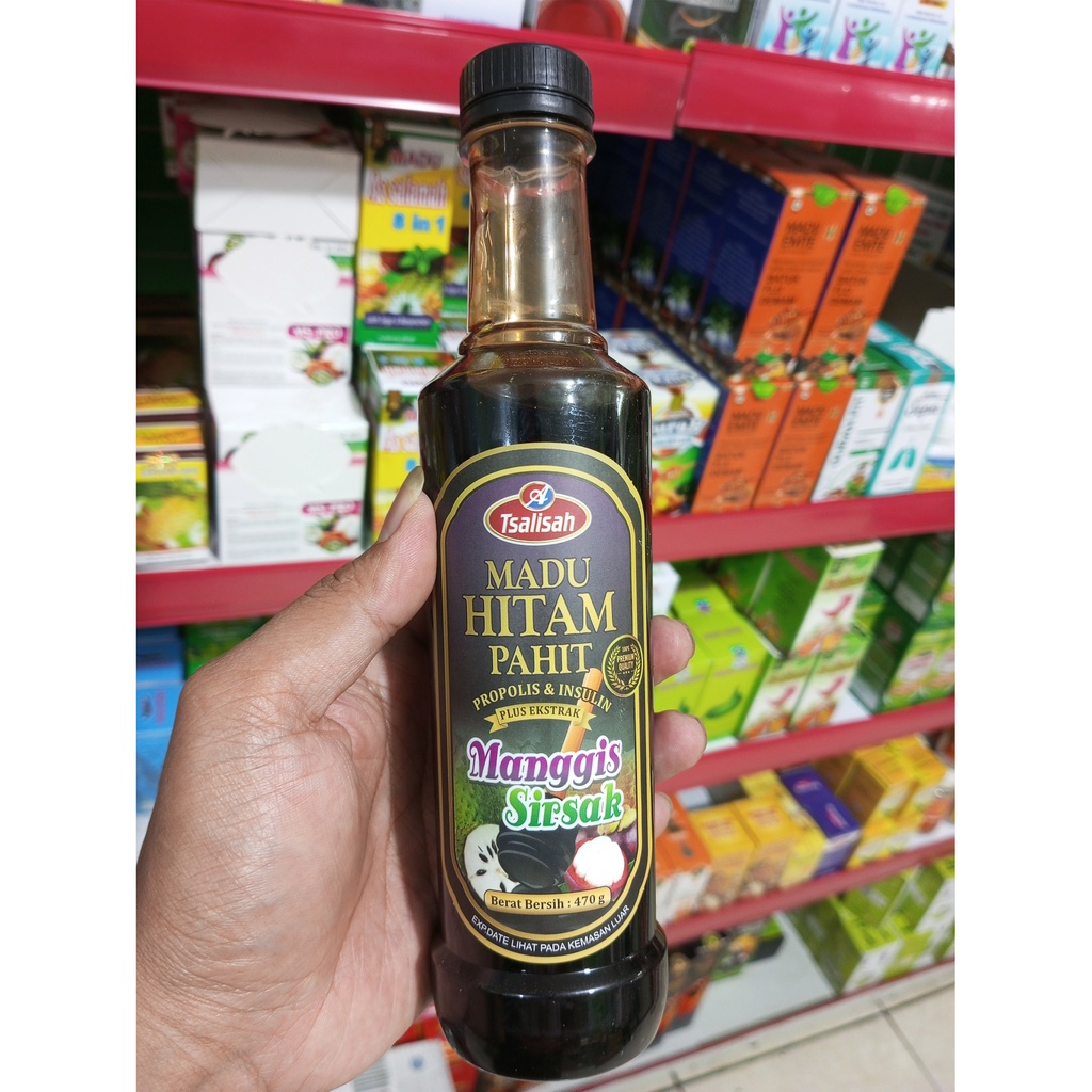 Tsalisah Madu Hitam Pahit Propolis Insulin Ekstrak Manggis Sirsak Isi 470gr