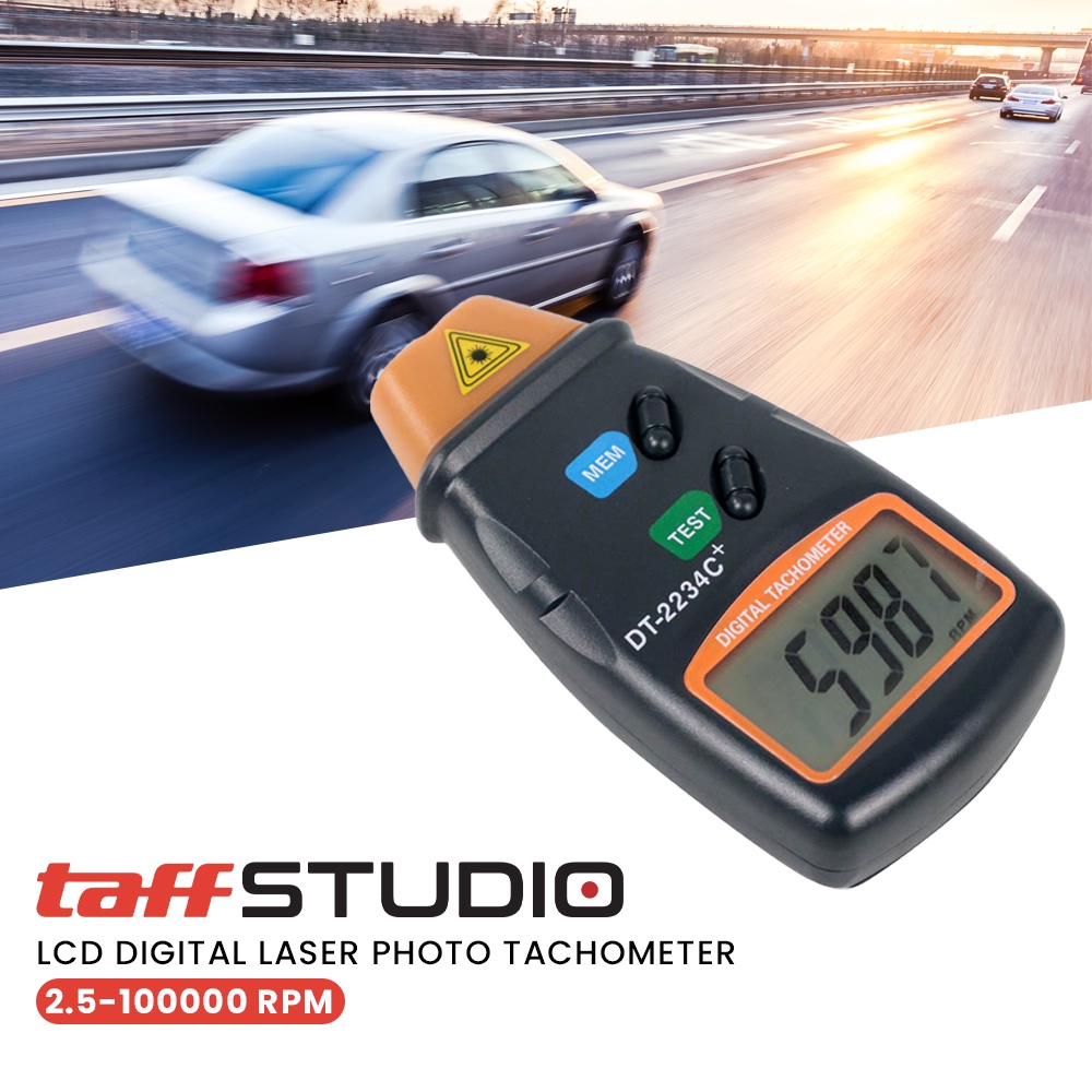 LCD Digital Laser Photo Tachometer 2.5-100000 RPM - DT-2234C+ - OMRS6ABK Black