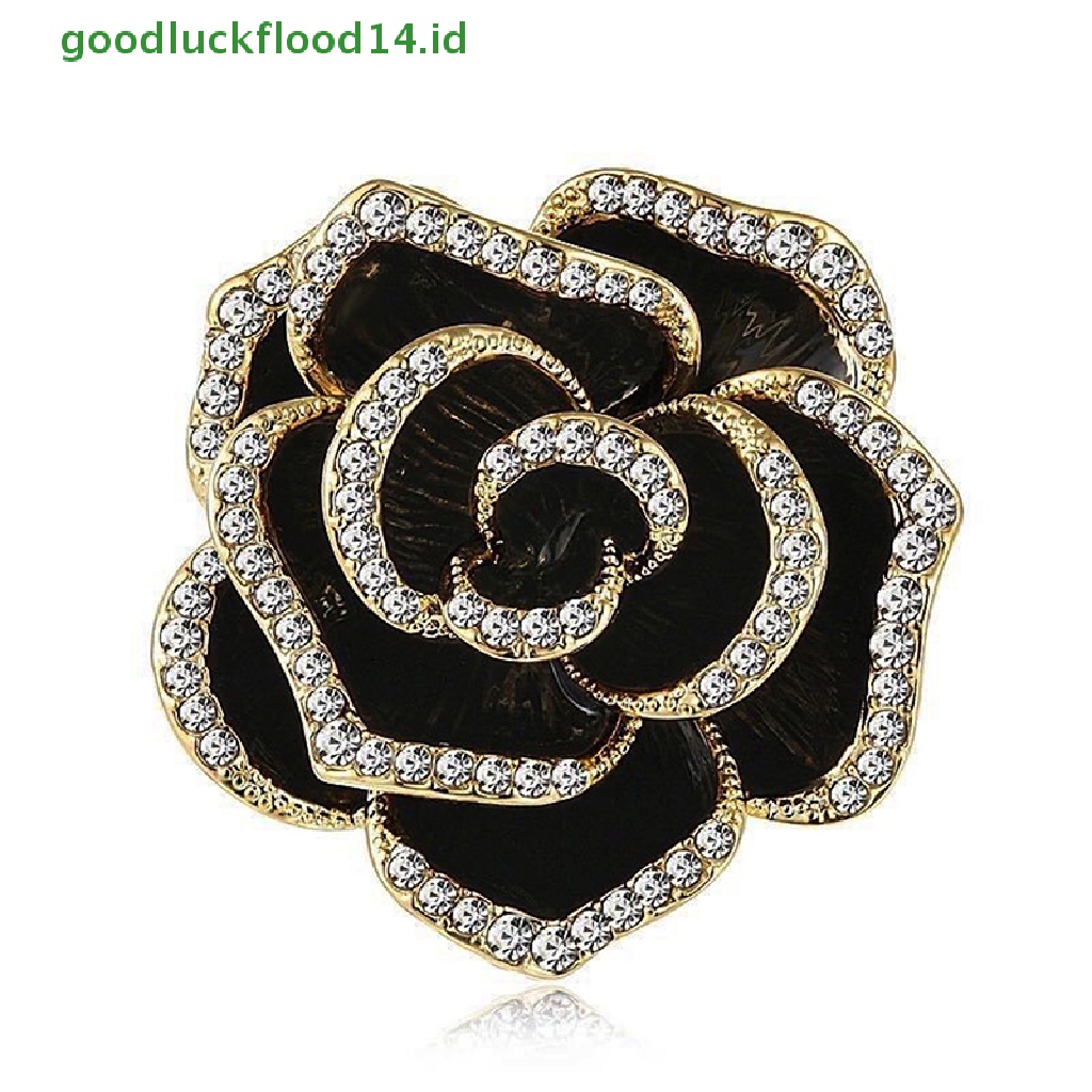 [GOOGFOUR] 1pc Bros Bunga Camelia Berlian Imitasi Untuk Wanita Enamel Pin Fashion Perhiasan [TOP]