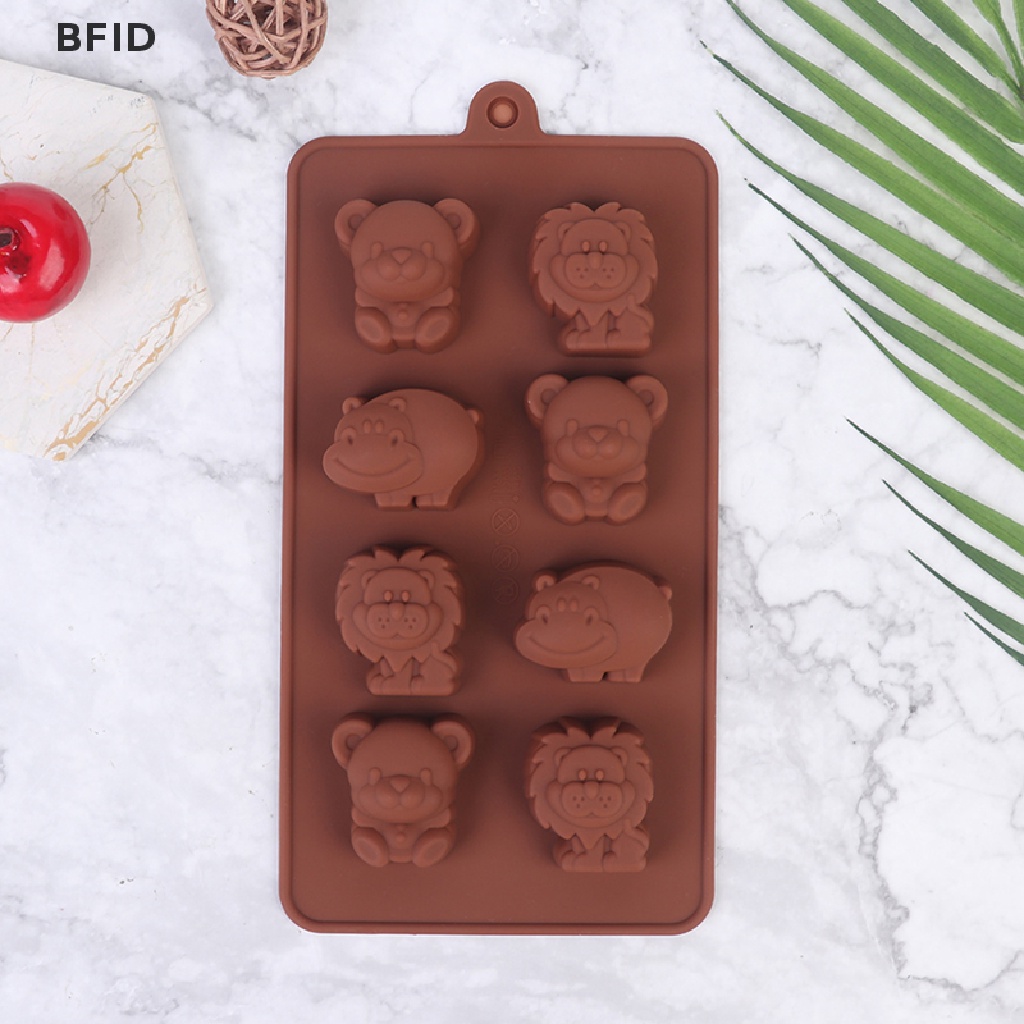 [BFID] Cetakan Silikon Animal Bentuk Hippo Lion Bear Coklat Sabun Kue Peralatan Dapur DIY [ID]