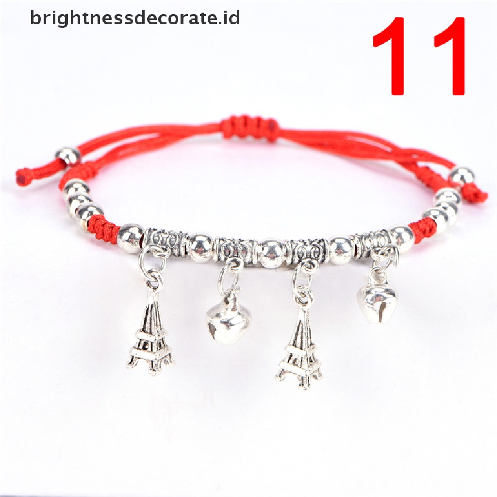 [Birth] Fashion Wanita Beruntung Buatan Tangan Tali Anyaman Paduan Adjustable Gelang Bangle [ID]