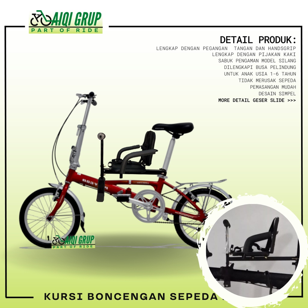 Kursi Boncengan Sepeda Lipat Mtb Gunung Sayur Mini Exotic Untuk Anak Depan Belakang safety Boncengan