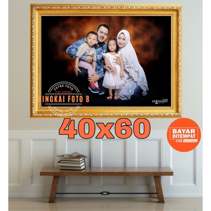 CETAK FOTO JUMBO 40X60  SUDAH SAMA BINGKAI MDF