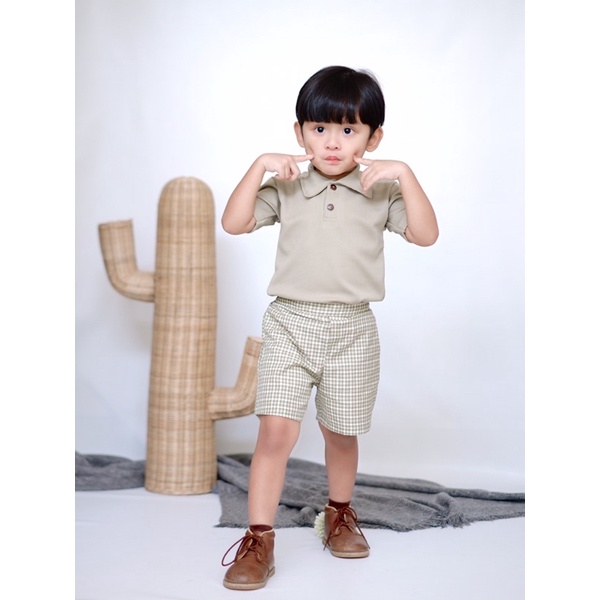 RACHIDKIDS / SETELAN COUPLE ANAK / TARTAN SKORT SET