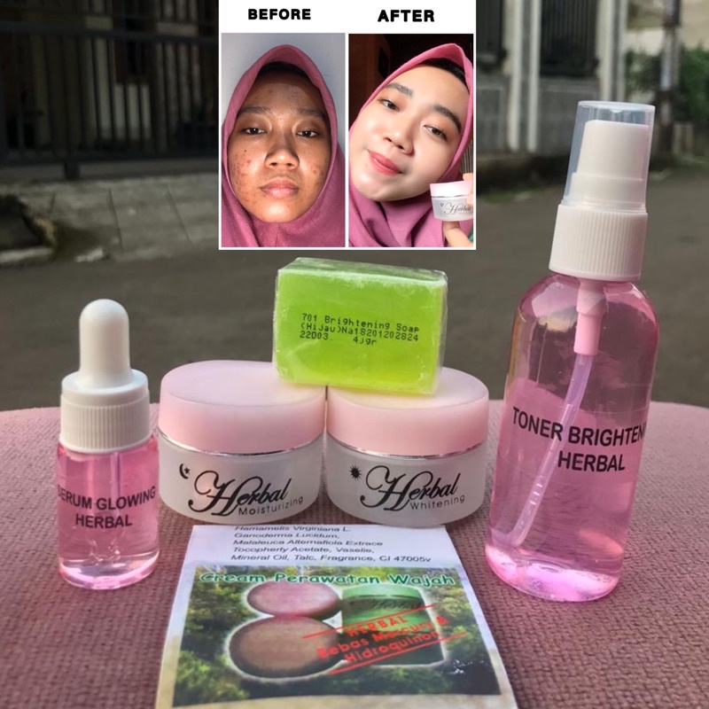 CREAM HERBAL PINK PAKET LENGKAP ORI RACIKAN APOTEKER SPF30