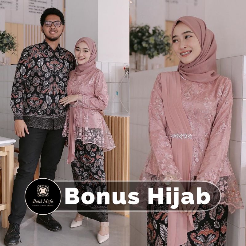 (FREE HIJAB) KEBAYA BATIK COUPLE AMALIA BESTSELLER / KEBAYA WISUDA / KEBAYA LAMARAN