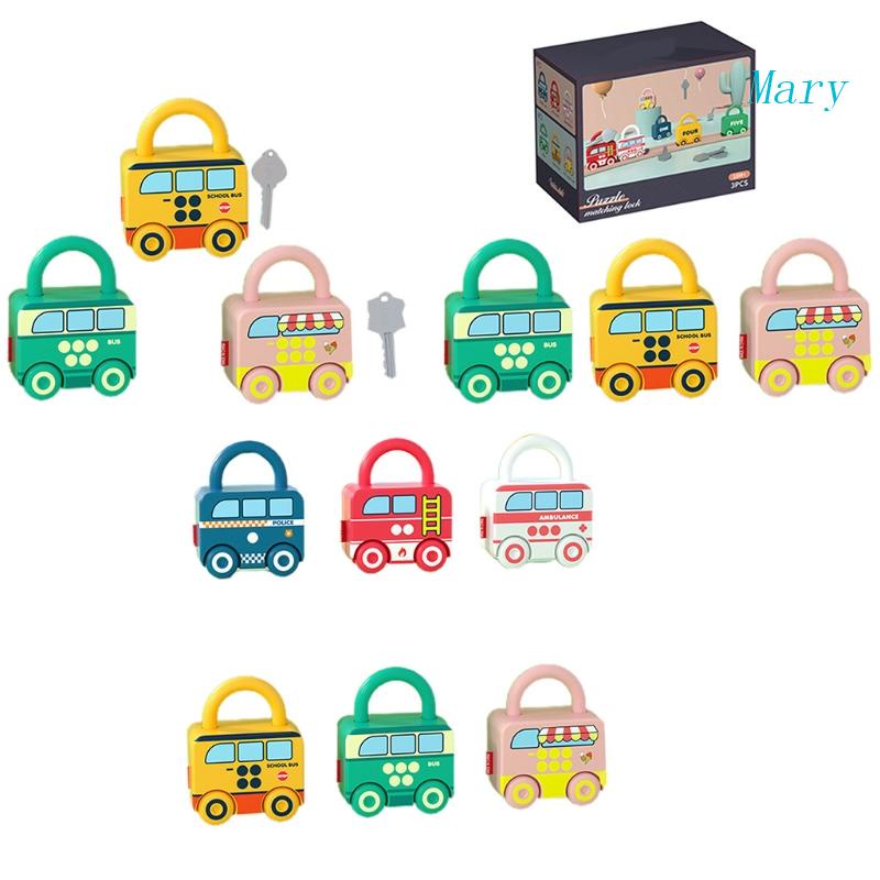 Mary Mainan Anak Paud Balita Belajar Locks with Keys Educational Matching Toy