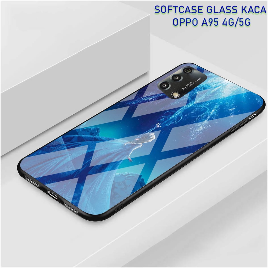 Softcase Glass Kaca OPPO A95 [4G]- Case Hp Pelindung Handphone OPPO A95 [5G] [ A91]