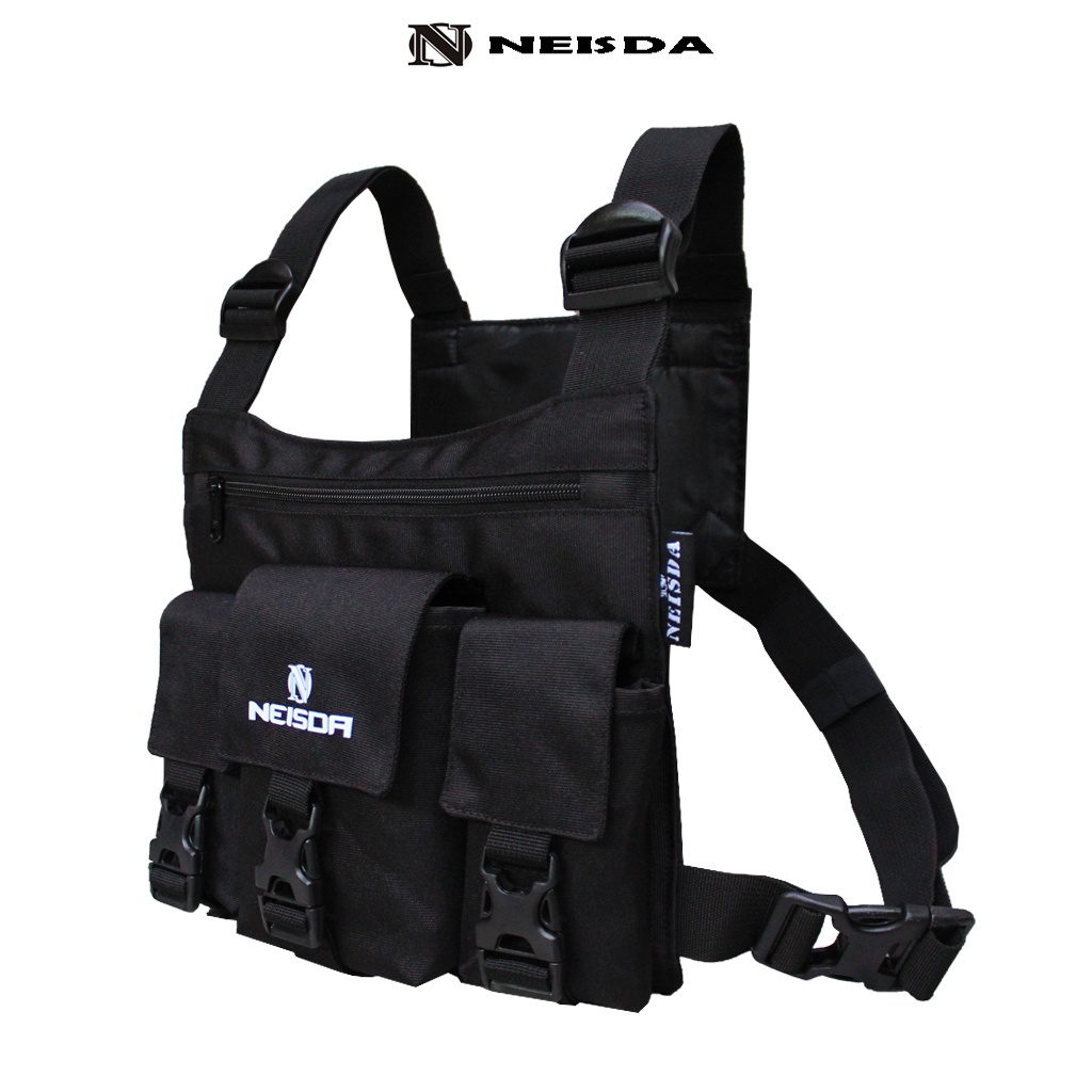 Chest bag rig neisda dragon black Tas dada pria tactical outdoor