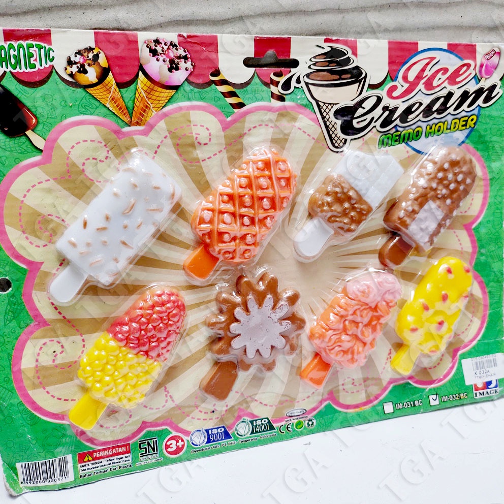 Ice Cream Magnetic Memo Holder Tempelan Kulkas Magnet Bentuk Es Krim