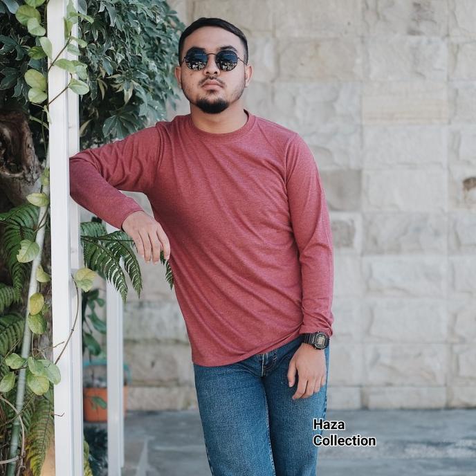 TERMURAH KAOS POLOS LENGAN PANJANG MISTY TWOTONE UNISEX PRIA DAN WANITA