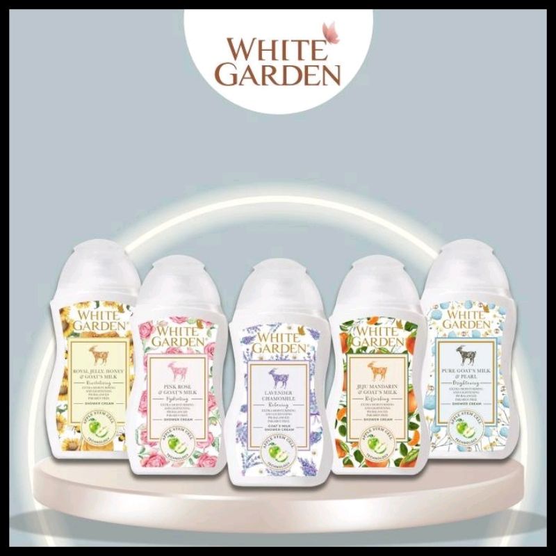 WHITE GARDEN Shower Cream  250ml Sabun Cair goat's milk sabun mandi susu kambing import Malaysia tra