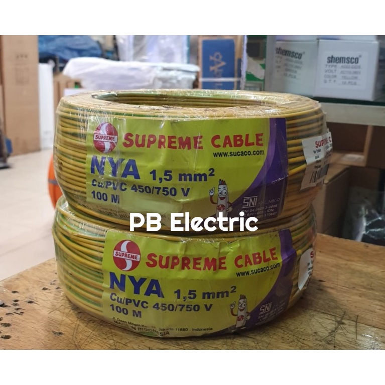 Kabel NYA 1.5 mm Merk Supreme / Kabel NYA 1.5 mm Supreme (Roll 100 Meter)