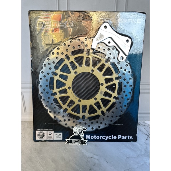 disk piringan cakram depan klx 150 ukuran besar 320 pnp plus breket / cakram depan klx 150 supermoto