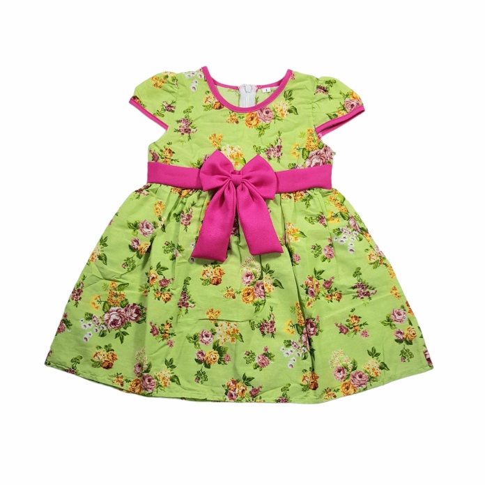 Jemico | baju Dress anak perempuan 1 tahun 2 tahun 3 tahun motif Full Kembang