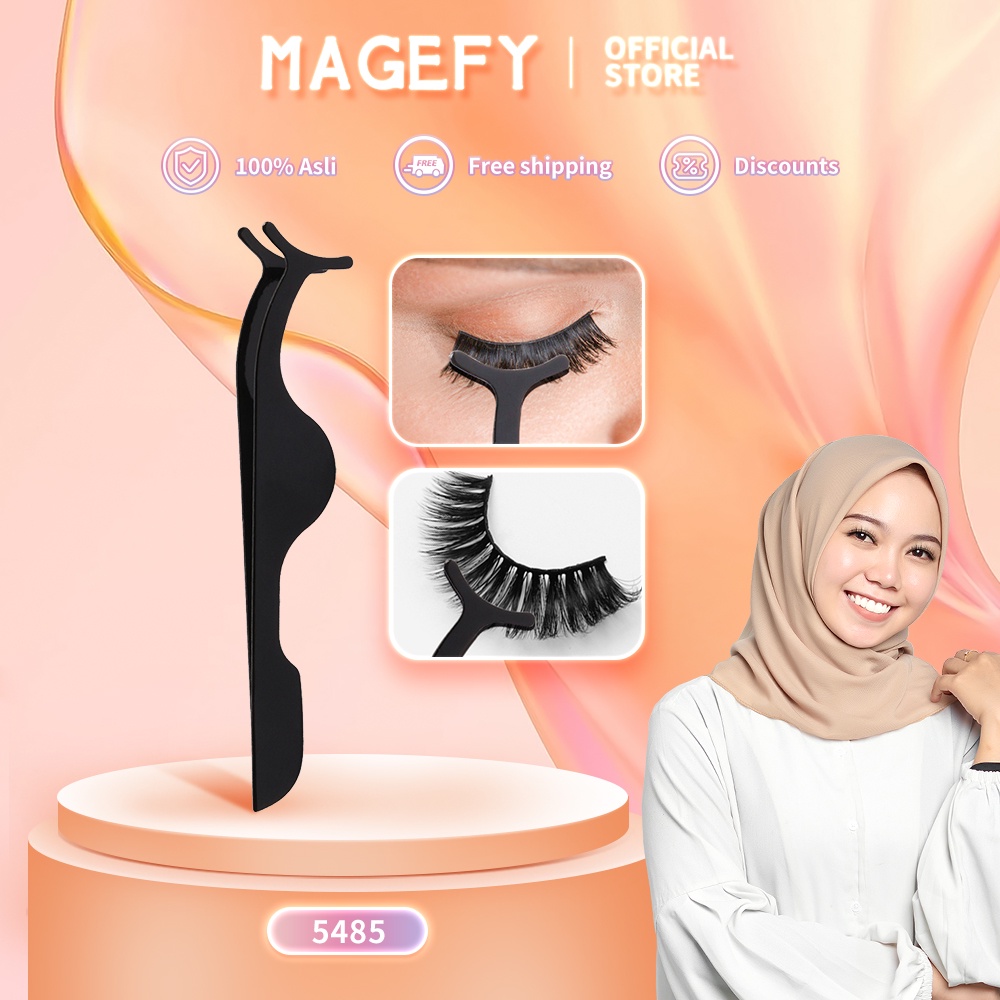 MAGEFY Pinset Palsu Bulu Mata Hitam Fake Eyelashes 5485