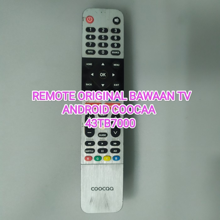 REMOTE ORIGINAL BAWAAN TV ANDROID COOCAA 43TB7000