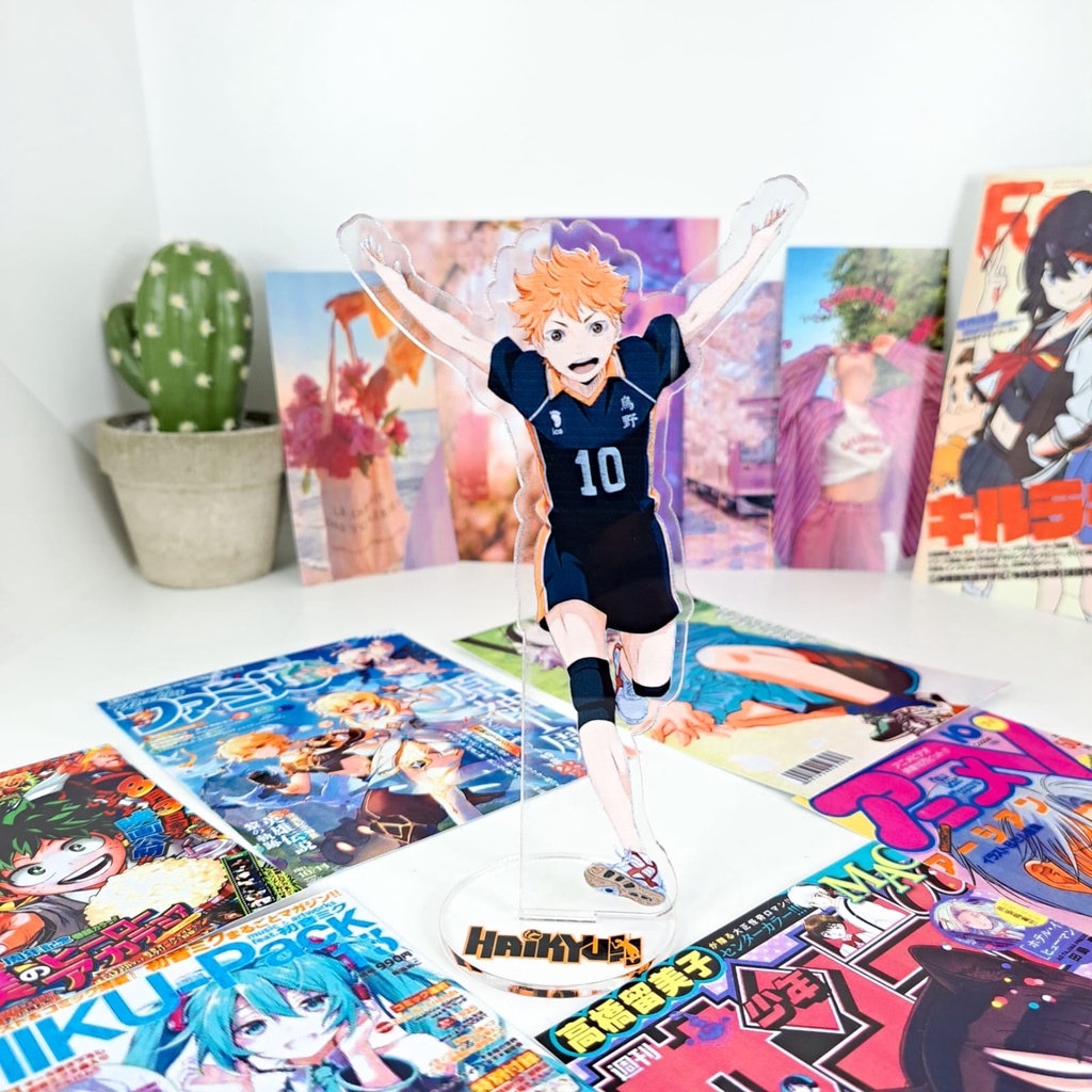 Standee Akrilik Anime Haikyu Kageyama Hinata Nishinoya Acrylic Wibu Otaku Waifu Hiasan Meja Ruangan