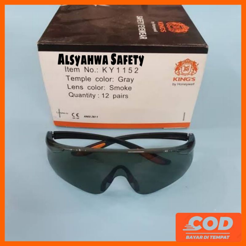 Kacamata Safety Merek KING'S KY 1152 Hitam Original