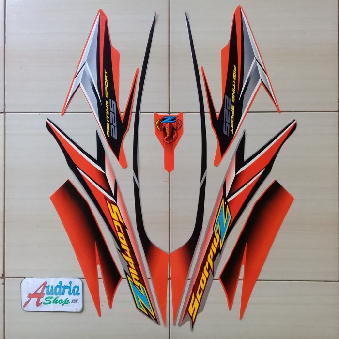 

TERLARIS | Sticker Striping Motor Yamaha Scorpio Z 2005 Silver-Orange