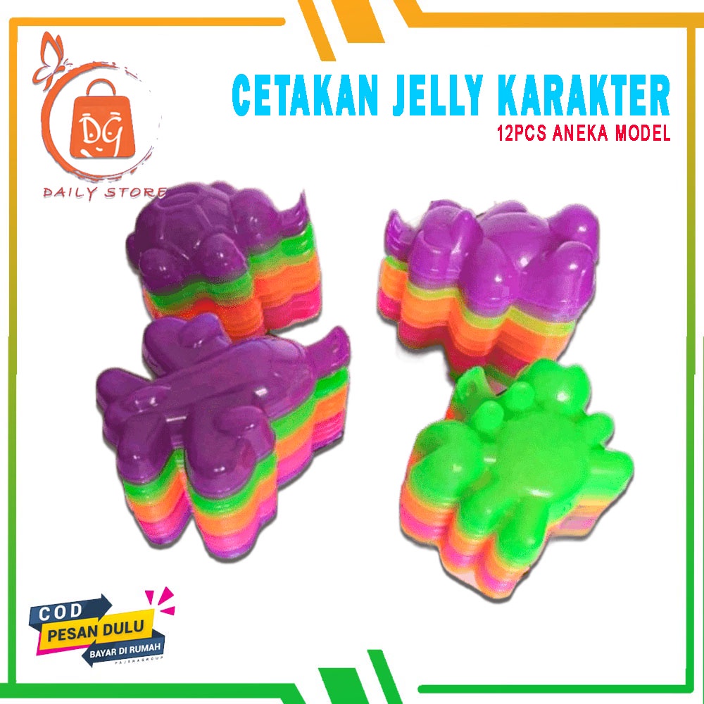 12pcs Cetakan ager karakter/cetakan jelly karakter/cetakan puding karakter