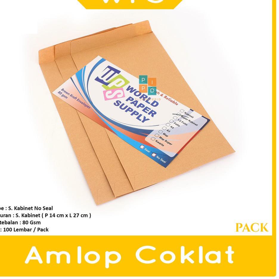 

Flash Promo WPS - Amplop Coklat Ukuran Super Cabinet ( 14 x27 cm ) No Seal - Pack