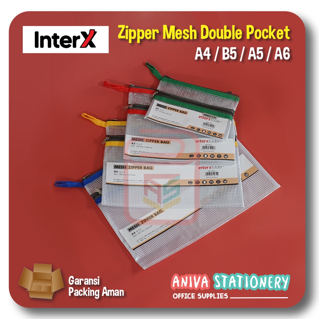

Zipper Mesh Bag Double Pocket File Organizer Dua Resleting Pouch Tempat Pencil Pulpen Alat Tulis