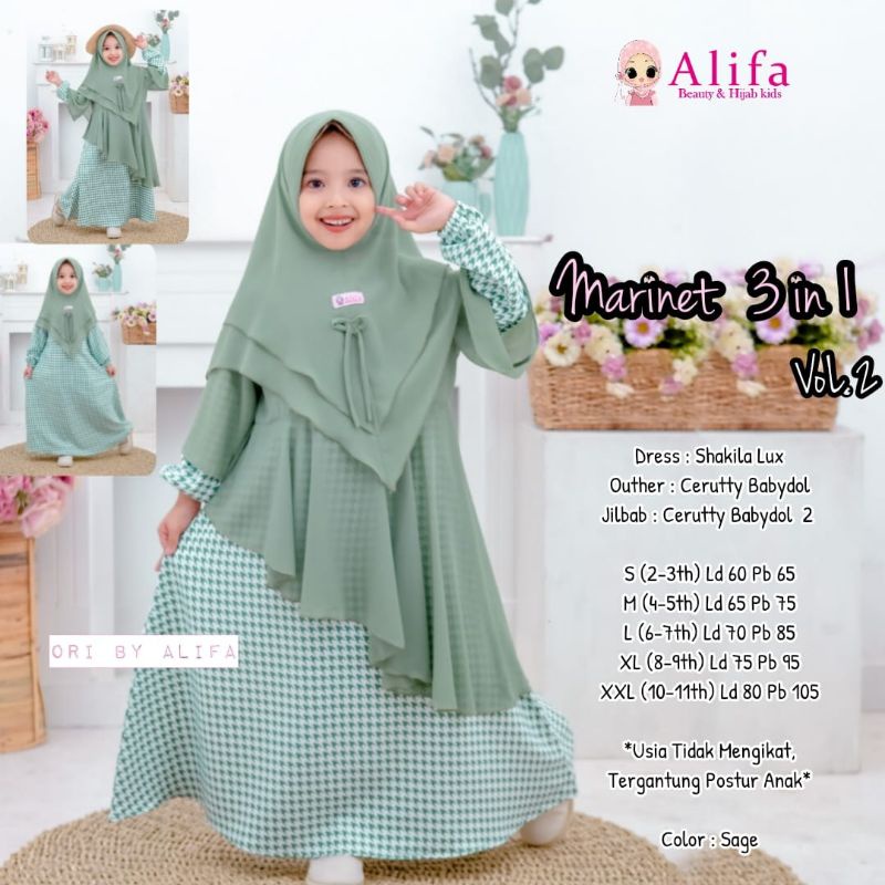 GROSIRRR - MARINET KIDS // AURORA KIDS BY ALIFA FREE HIJAB