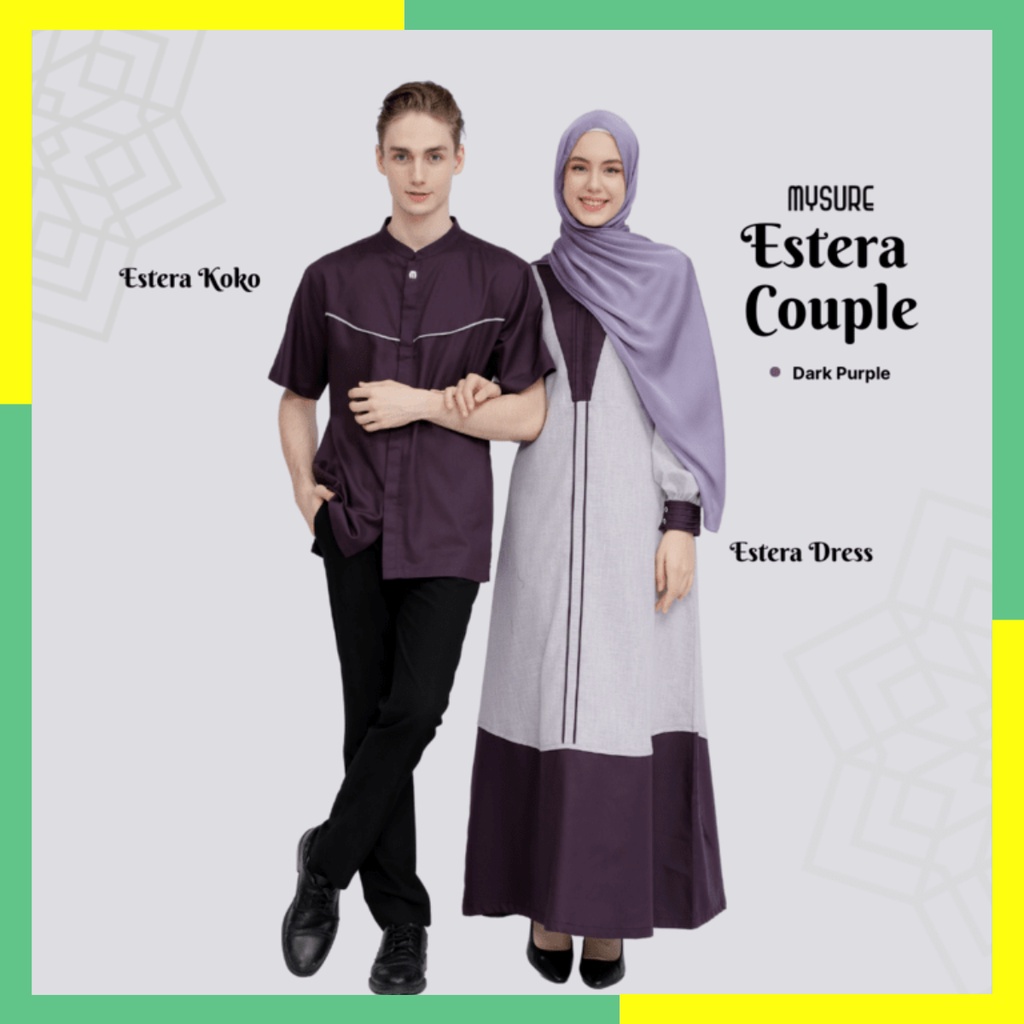 Baju Couple Muslim Lebaran Pasangan Suami Istri 2023 Mysure Estera Couple Series