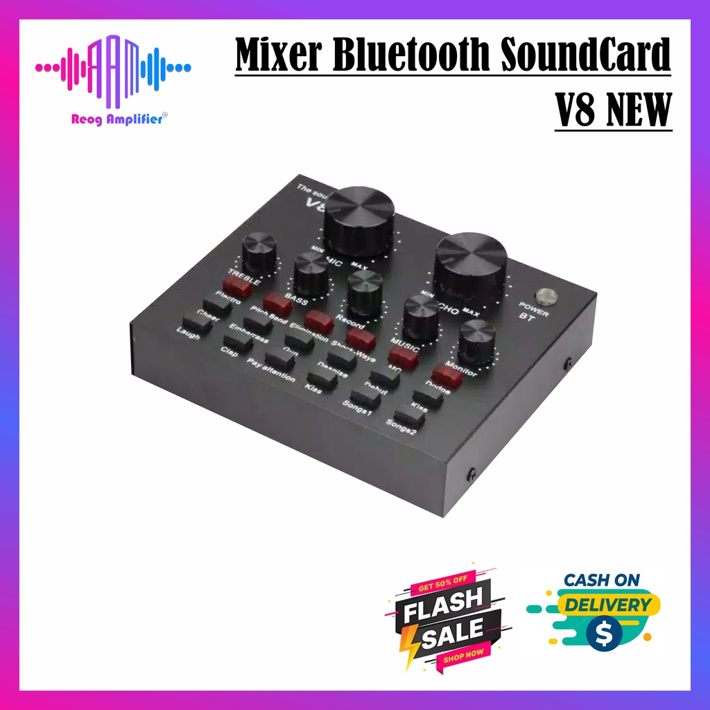 Sound card V8 Mixer Bluetooth SoundCard V8 Audio Soundcard New